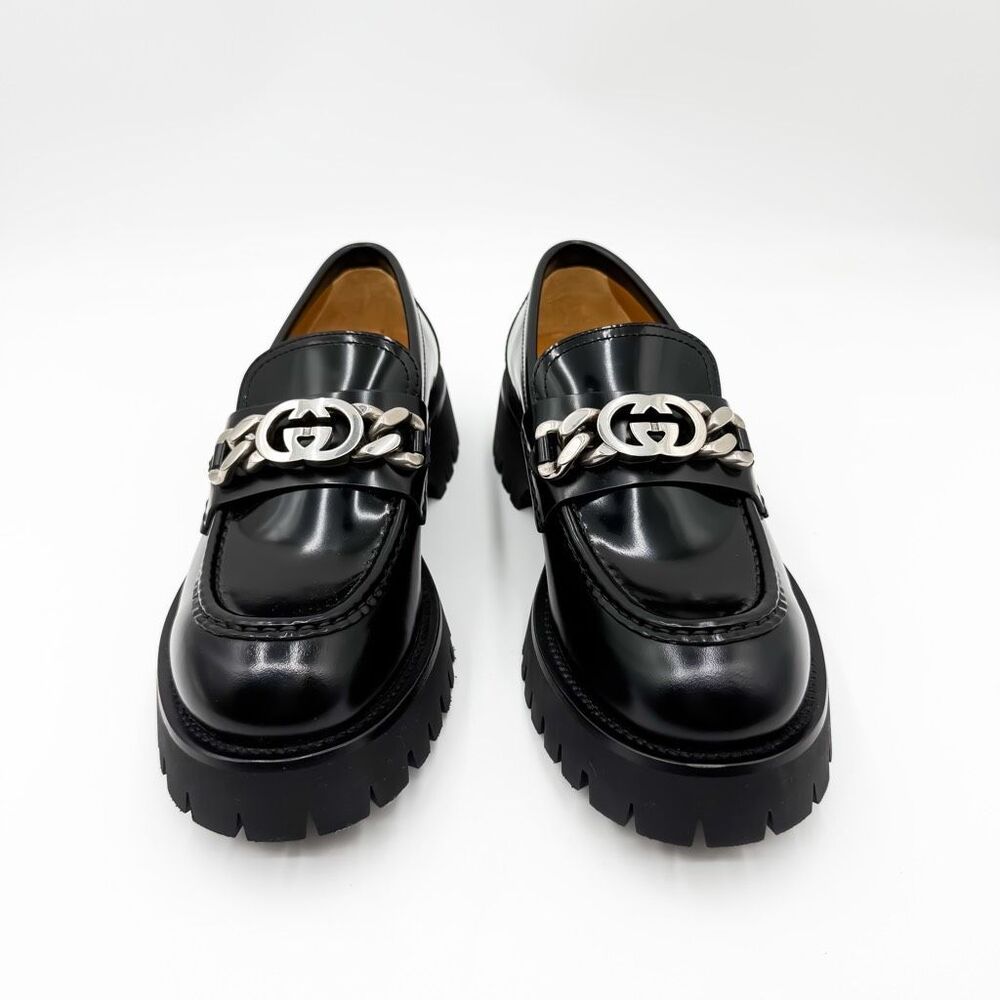 Gucci Jeanne GG Cordovan Lux Platform Sole Leather Loafers - Picture 3 of 11